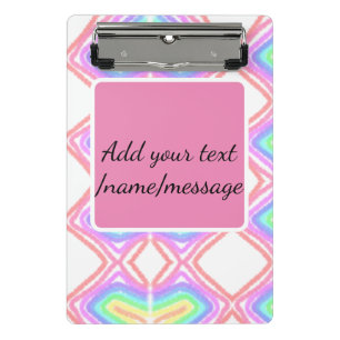 Rainbow watercolor add name text custom message mini clipboard