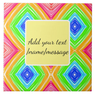 Rainbow watercolor add name text custom message tile