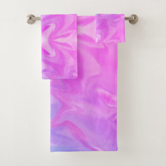 Rainbow watercolor bath towel set