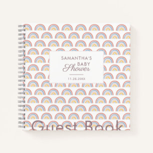 Rainbow Watercolor Boho Baby Shower Guest Book