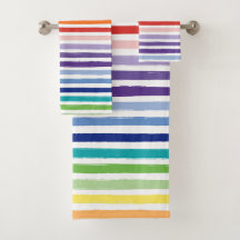 Rainbow Watercolor Brush Stripe Pattern