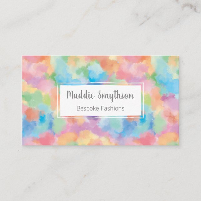 Rainbow Watercolor Business Cards (Front)