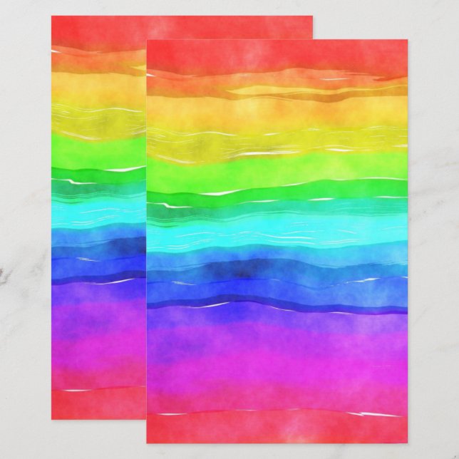 Rainbow Watercolor Colourful 5.5x8.5 Scrapbook (Front/Back)