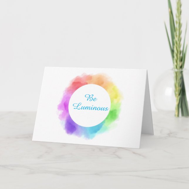 Rainbow Watercolor customizable text greeting card (Front)