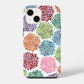 Rainbow Watercolor Dahlia Floral Flower Fine Art iPhone 14 Case