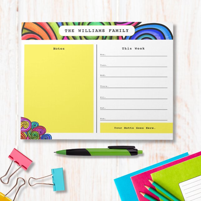 Rainbow Watercolor Doodle Calendar Notepad (Creator Uploaded)