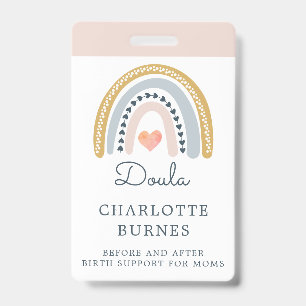 Rainbow Watercolor Doula Badge