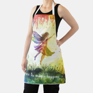 Rainbow Watercolor Fairy – Magical Fantasy Apron