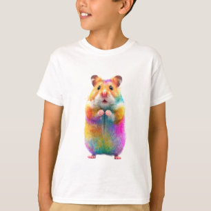 Rainbow Watercolor Hamster Kids T-Shirt