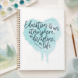 Rainbow Watercolor Homeschool Education Quote Notebook