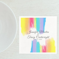 Rainbow Watercolor Paint Strokes LGBTQ Wedding