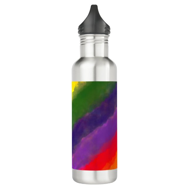 Rainbow Watercolor Painting 710 Ml Water Bottle (Left)