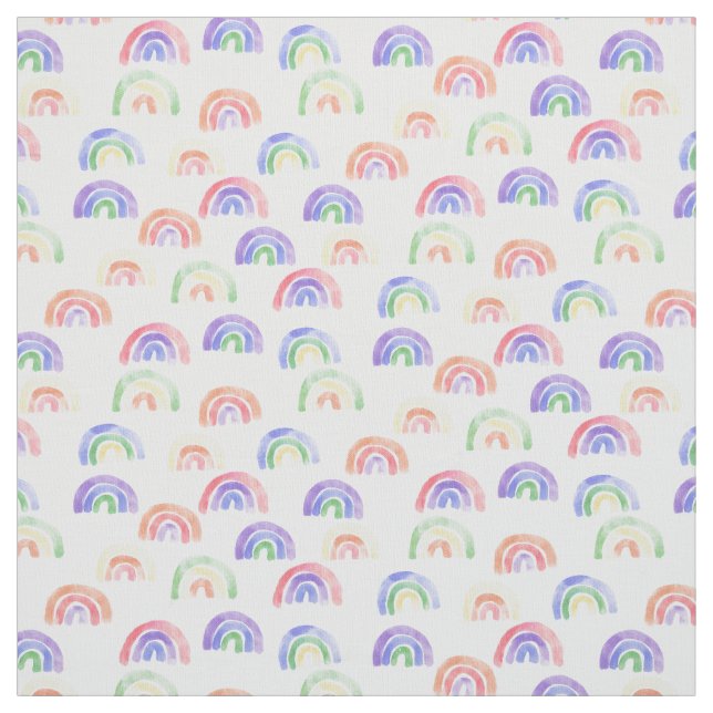 Rainbow Watercolor Pattern Fabric (Swatch)