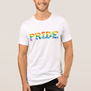 Rainbow Watercolor PRIDE Typography Art LGB LGBTQ  Tri-Blend Shirt