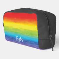 Rainbow Watercolor Purple Red Monogram Name