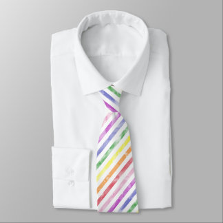 Rainbow Watercolor Striped Pattern Tie