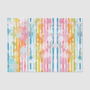 Rainbow Watercolor Stripes and Paint Splatters Tissue Paper