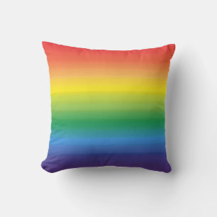 Rainbow Watercolor Stripes Modern Colourful Outdoor Pillow