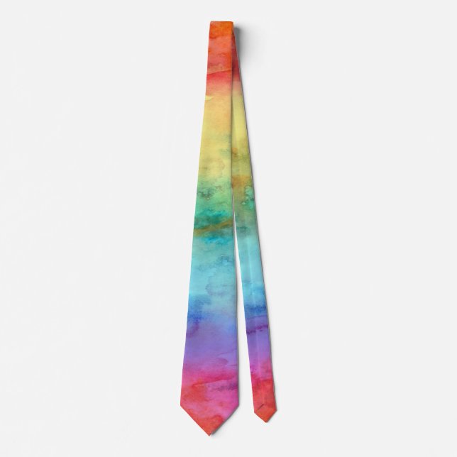 Rainbow Watercolor Tie (Front)