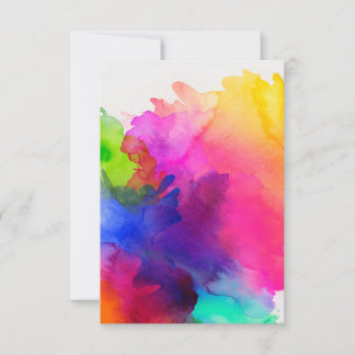 Rainbow Watercolor Tie Dye Ink Thank you or Custom