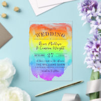 Rainbow Watercolor Wash LGBTQ Wedding
