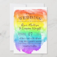 Rainbow Watercolor Wash LGBTQ Wedding