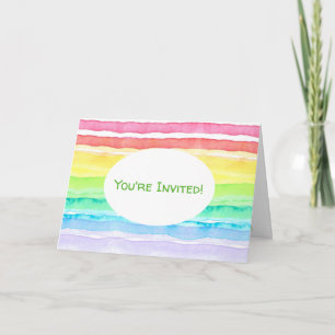 Rainbow Watercolor Wedding Card