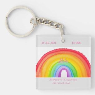 Rainbow watercolors  keychain