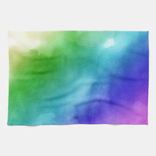 Rainbow Watercolors Kitchen Towel