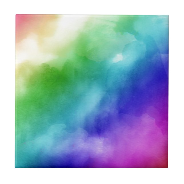 Rainbow Watercolors Tile (Front)