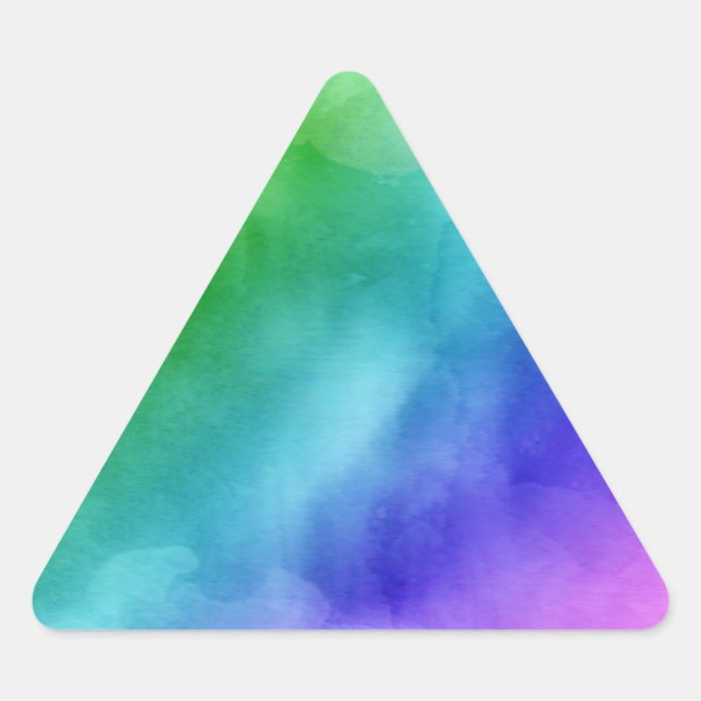 Rainbow Watercolors Triangle Sticker (Front)