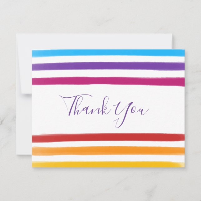 Rainbow Watercouleurs Business Carte de remercieme (Devant)