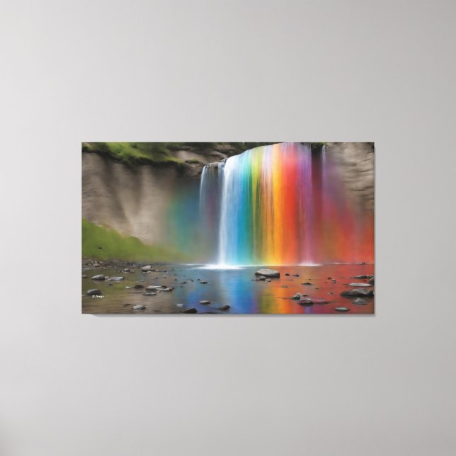 Rainbow Waterfall Canvas Print (Front)
