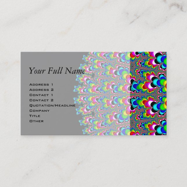 Rainbow Waterfall - Fractal Art Business Card (Front)