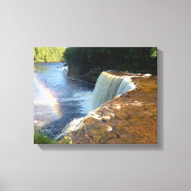 Rainbow Waterfall Photo Canvas Art Print (Michigan (Front)