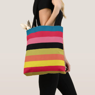 Rainbow Waterfall Stripes  Tote Bag