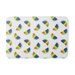 Rainbow Watermelon Pattern Bath Mat