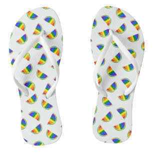 Rainbow Watermelon Pattern Flip Flops