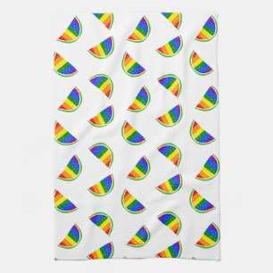 Rainbow Watermelon Pattern Kitchen Towel