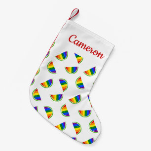 Rainbow Watermelon Pattern Small Christmas Stocking