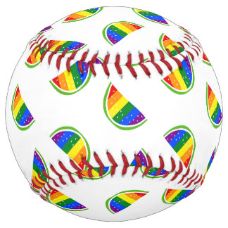 Rainbow Watermelon Pattern Softball