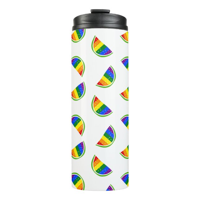 Rainbow Watermelon Pattern Thermal Tumbler (Front)