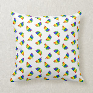 Rainbow Watermelon Pattern Throw Pillow