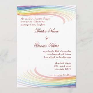 Rainbow Wave Wedding Invitation