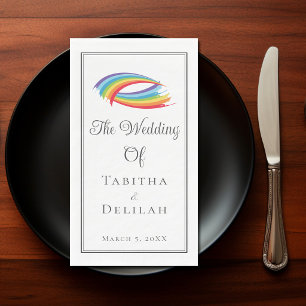 Rainbow Waves Beautiful Personalized Wedding Napkin