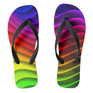 Rainbow Waves Flip Flops