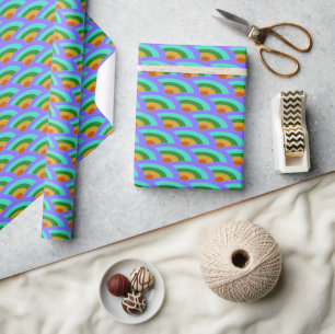 rainbow Waves gradual Wrapping Paper