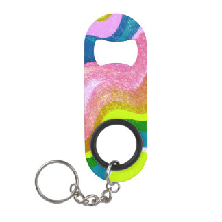 Rainbow Waves Keychain Bottle Opener