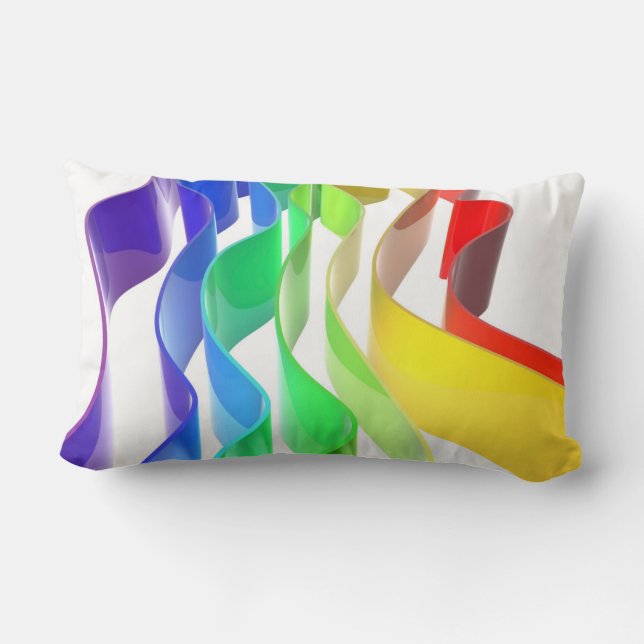 Rainbow waves lumbar pillow (Back)
