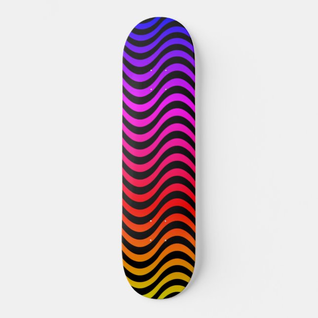 Rainbow Waves Skateboard (Front)